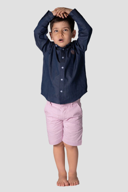 Boys Cotton Shorts - Lavender