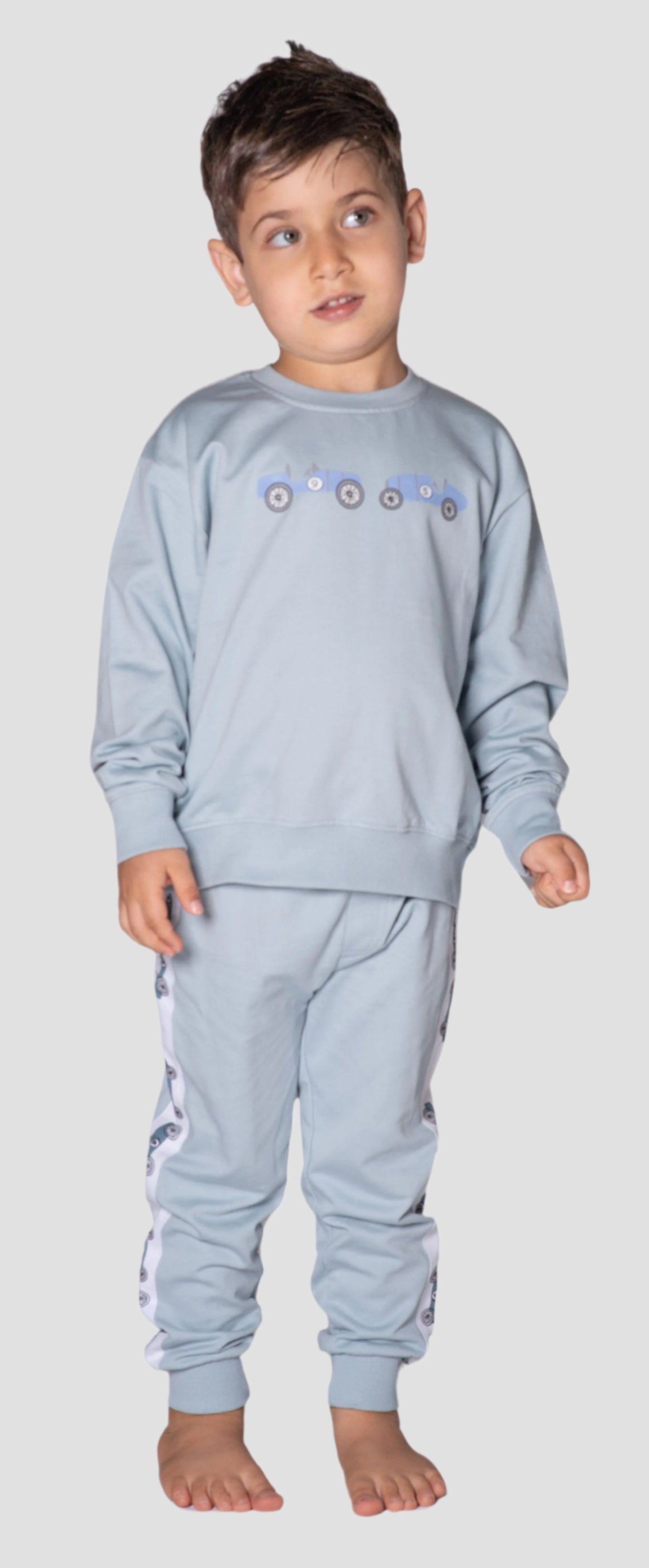 Boys Sweatpants - Blue with white stripe on side