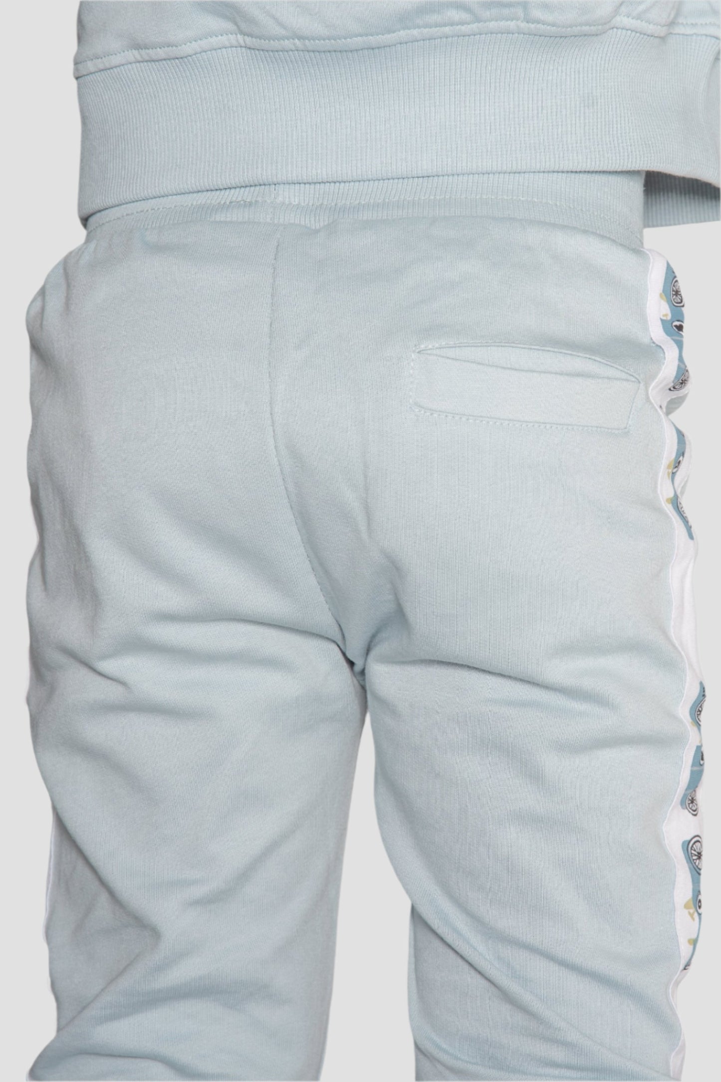 Boys Sweatpants - Blue with white stripe on side