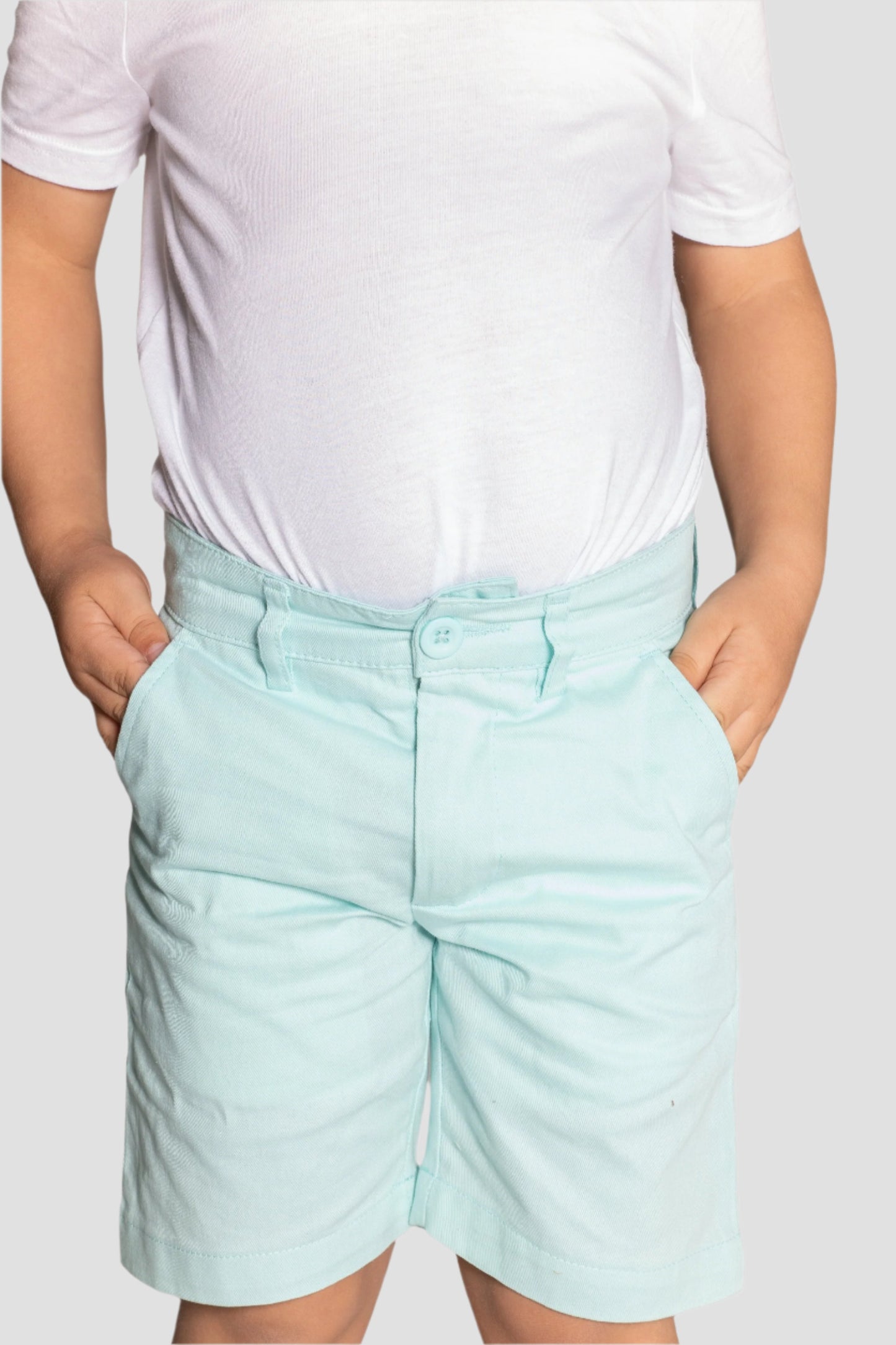 Boys Cotton Shorts - Eucalyptus Steam