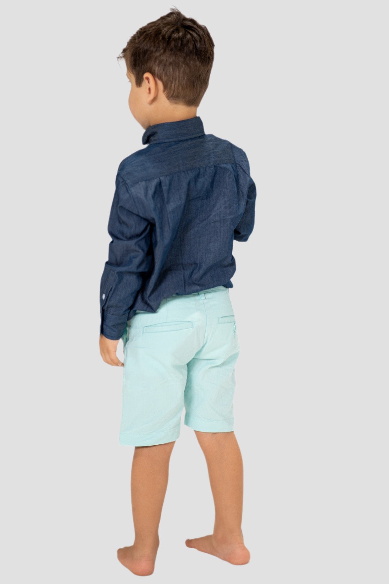 Boys Cotton Shorts - Eucalyptus Steam