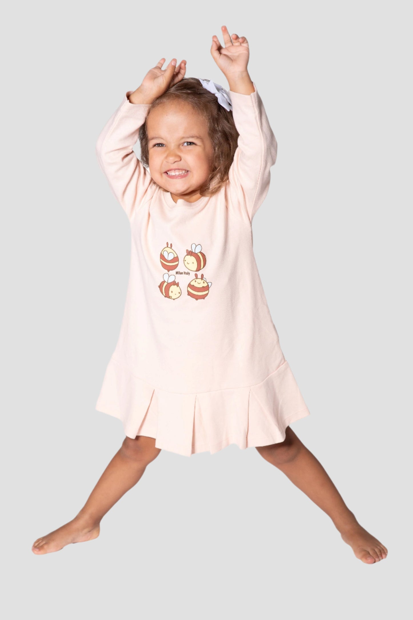 Bees Logo Dress and Bloomers Set - Pink